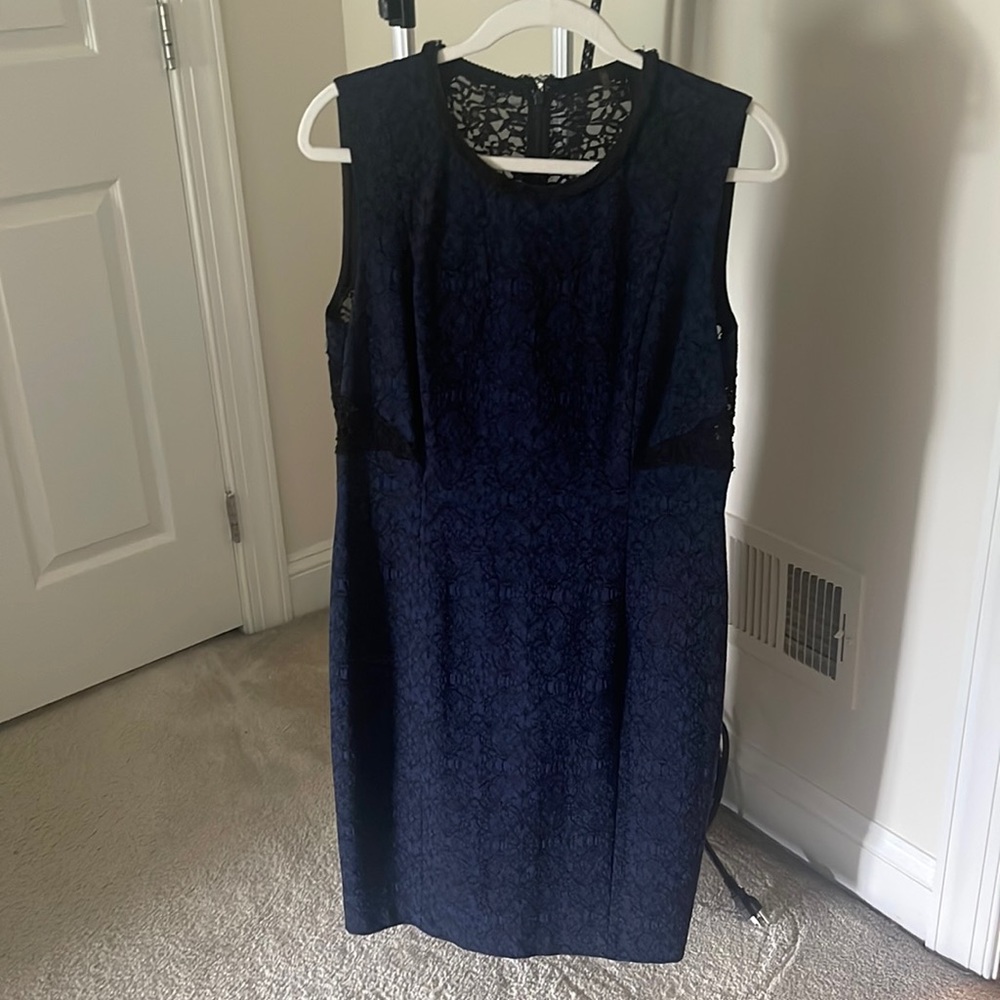 Navy blue and black cut out dress